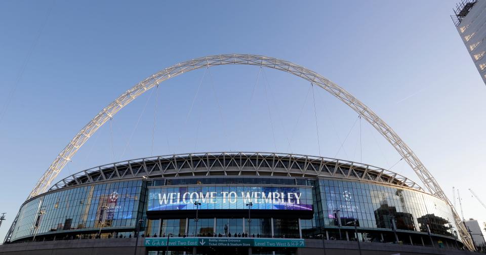 FILE - This Oct. 3, 2018 file photo shows a view of the exterior of Wembley Stadium in London. The Jacksonville Jaguars will play two home games in London next season, strengthening the franchise’s foothold in an overseas market the NFL is eager to expand.
The Jaguars will play back-to-back games at historic Wembley Stadium, giving them a potential “home-field” advantage in the second one since they won’t have to travel that week. Specific dates were not announced.(AP Photo/Kirsty Wigglesworth, File)