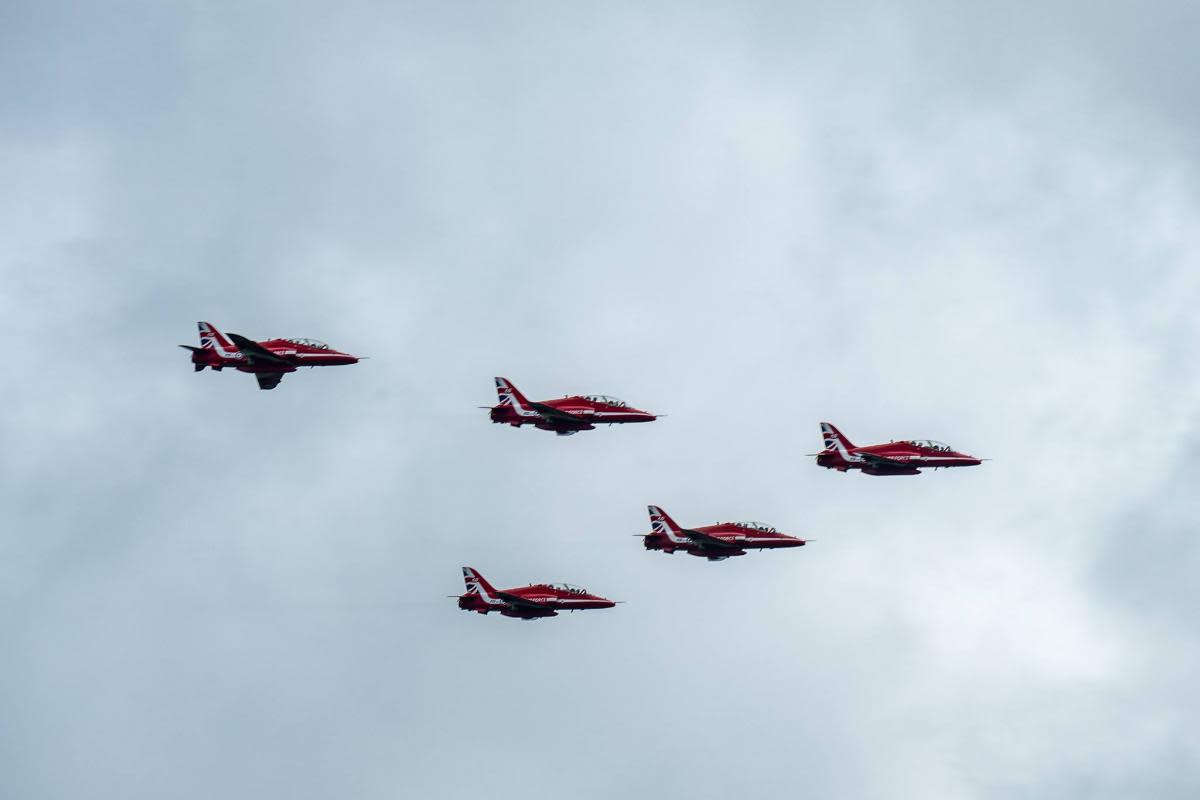 The Red Arrows crossing Sizergh Castle <i>(Image: Steve Paton)</i>
