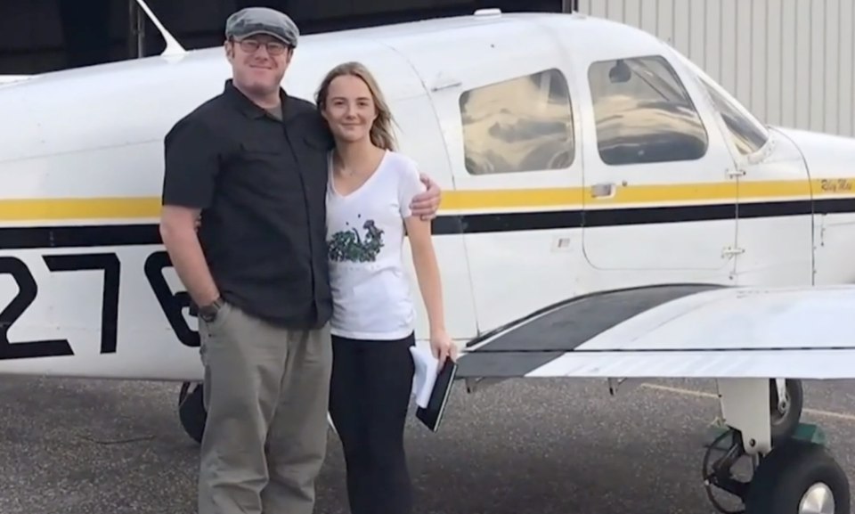 Ian McBeth and his daughter Abi, who he was teaching ho to fly. Source: KULR8