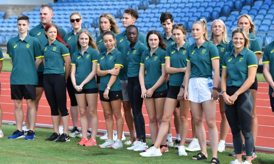 Members of Australia’s Olympic athletics team. Australia will be taking a 63-strong track and field team.