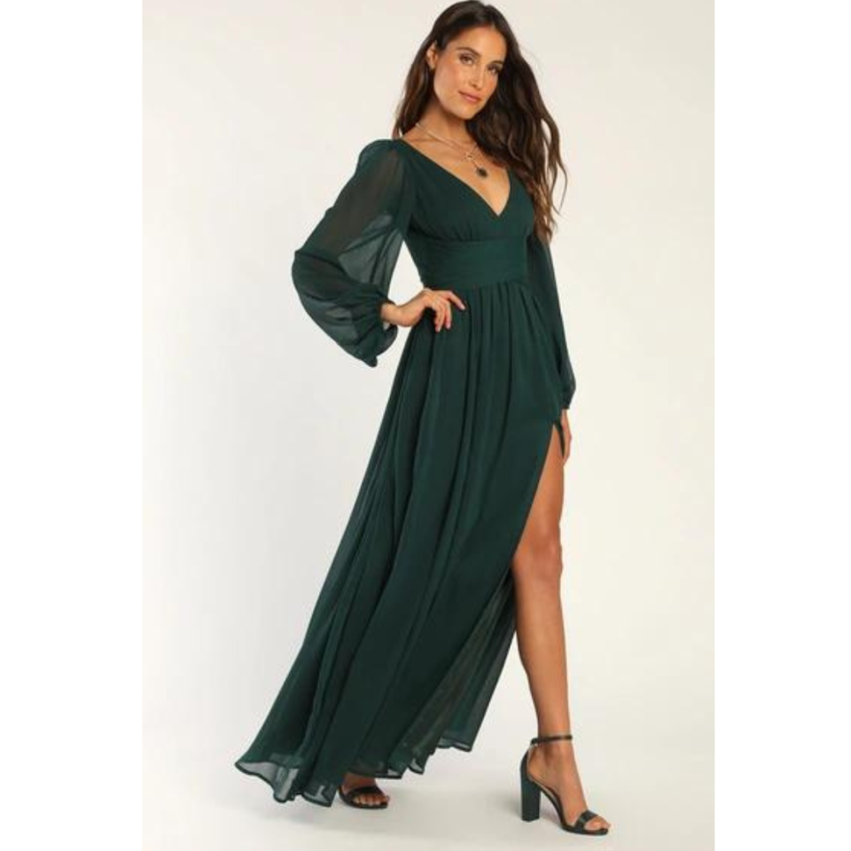 <p><a href="https://go.redirectingat.com?id=74968X1596630&url=https%3A%2F%2Fwww.lulus.com%2Fproducts%2Fenchant-my-love-emerald-green-v-neck-long-sleeve-maxi-dress%2F1953256.html&sref=https%3A%2F%2Fwww.womansday.com%2Fstyle%2Ffashion%2Fg45997597%2Fbest-winter-wedding-guest-dresses%2F" rel="nofollow noopener" target="_blank" data-ylk="slk:Shop Now;elm:context_link;itc:0;sec:content-canvas" class="link ">Shop Now</a></p><p>"Enchant My Love" V-Neck Long Sleeve Maxi Dress</p><p>lulus.com</p><p>$89.00</p><span class="copyright">Lulus</span>