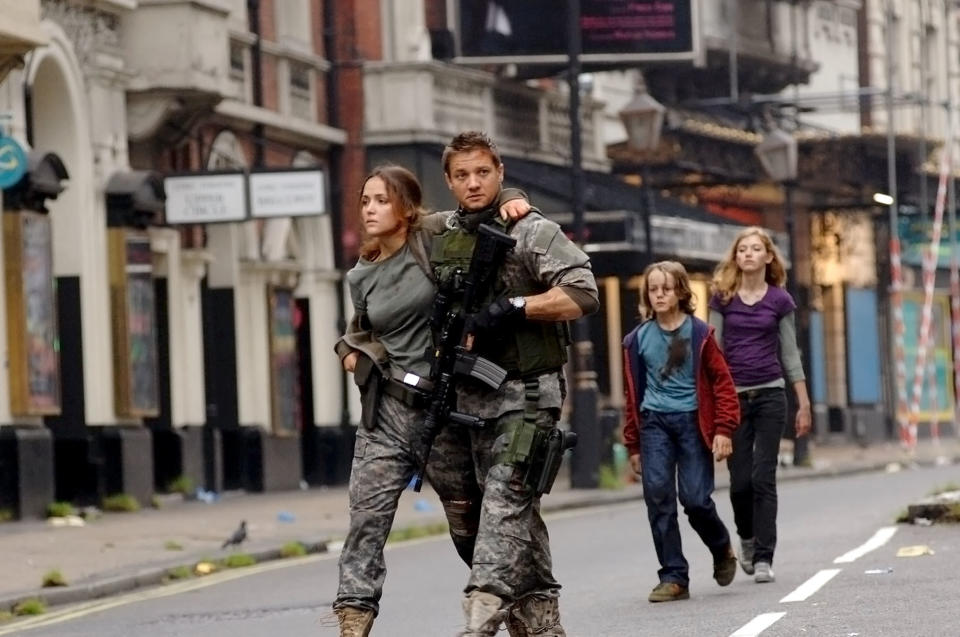 Jeremy Renner's character helps three people try and survive