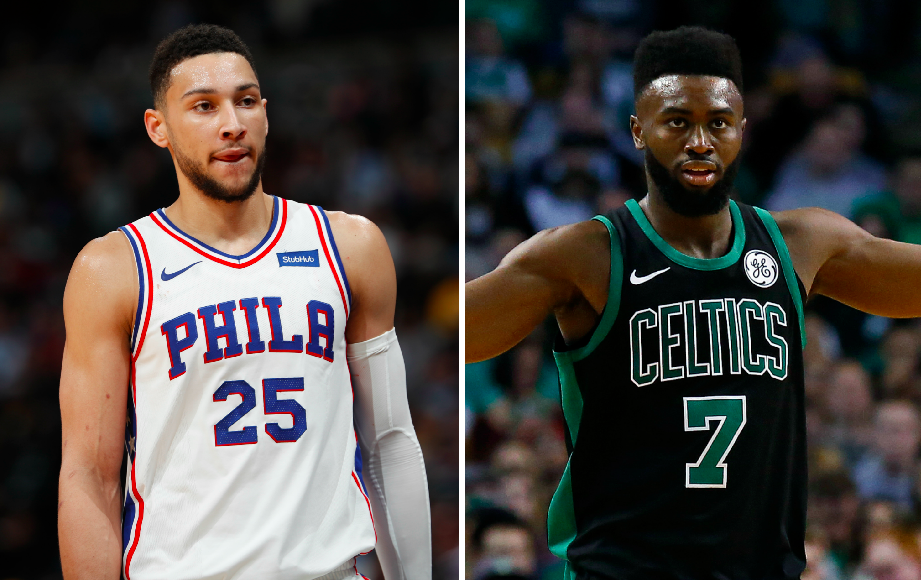 Ben Simmons and Jaylen Brown weren’t happy about missing out on the All-Star Game yet again. (Photos via AP)