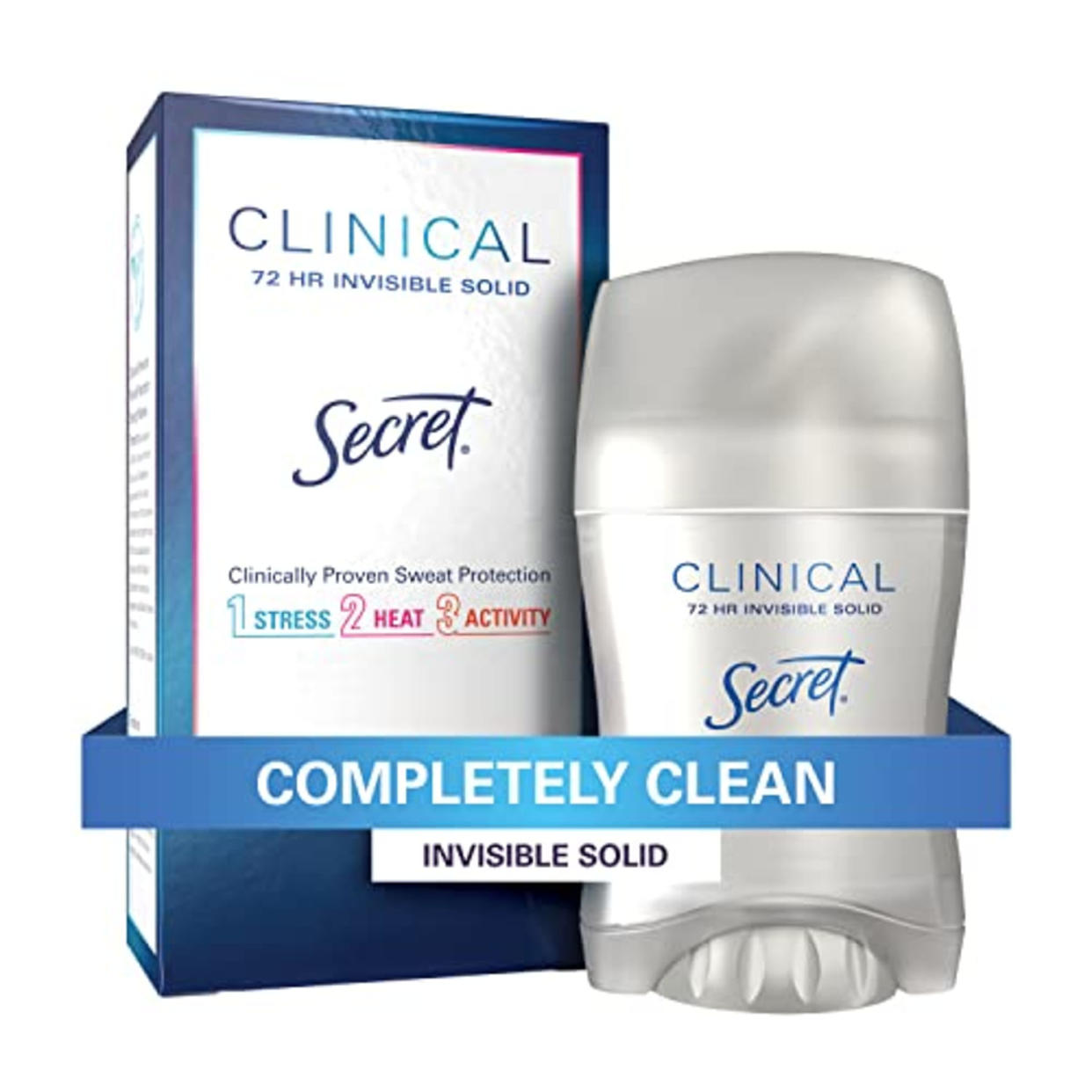 Secret Clinical Strength Antiperspirant and Deodorant for Women Invisible Solid, Completely Clean 1.6 oz ( Packaging May Vary) (Amazon / Amazon)