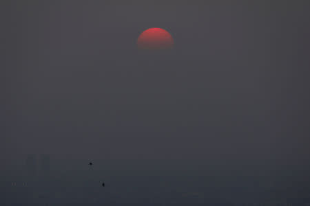 The sunstet is seen during a poor air quality day in Bangkok, Thailand, January 29, 2019. Picture taken January 29, 2019. REUTERS/Jorge Silva