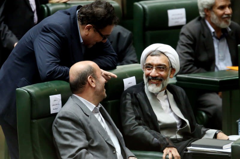 Mostafa Pour-Mohammadi (R), a former justice minister of Iran, has been rejected as a possible supreme leader. File Photo by Maryam Rahmanian/UPI