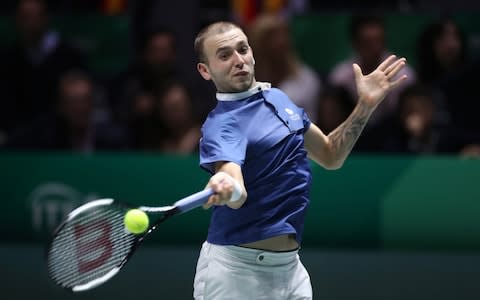 Dan Evans had earlier suffered a second rubber loss to Rafa Nadal  - Credit: Getty Images