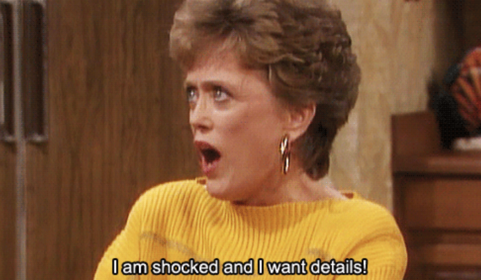 Blanche looking shocked in "The Golden Girls"