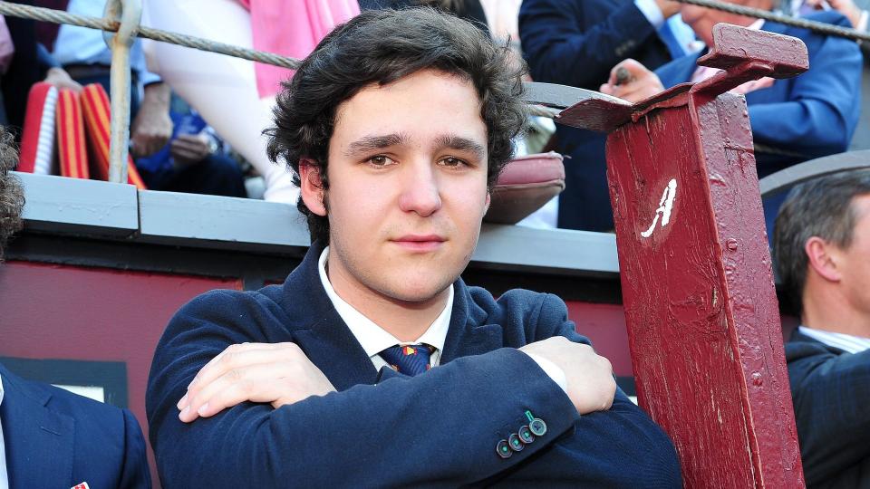 Felipe de Marichalar watching a bull fight