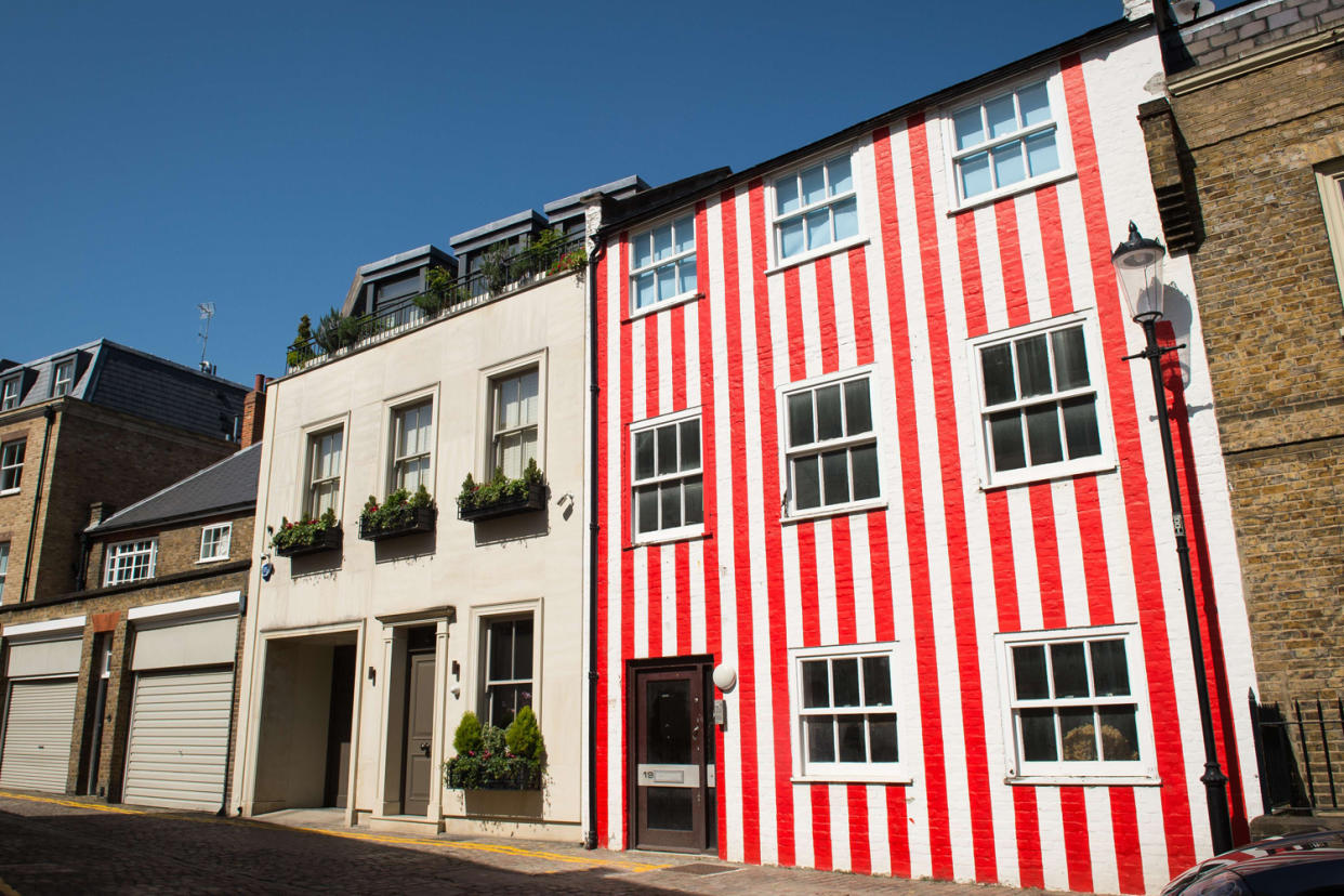 The controversial striped house in Kensington: AFP