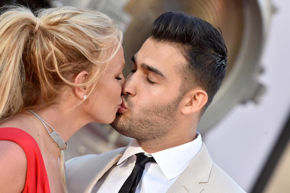 Britney Spears and Sam Asghari pictured together in July 2019. (Photo: Axelle/Bauer-Griffin/FilmMagic)