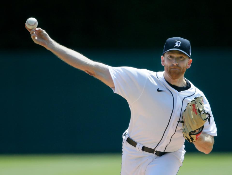 Tigers pitcher Spencer Turnbull throws against the Royals on Monday, April 26, 2021, at Comerica Park.