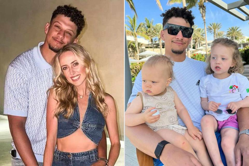 <p>Brittany Mahomes/Instagram</p> Patrick and Brittany Mahomes and their children Sterling Skye and Bronze