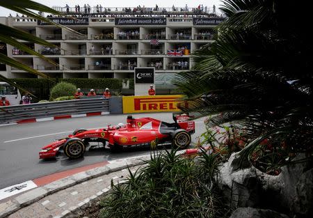 Sebastian Vettel of Ferrari during practice before qualifying race of Monaco Grand Prix 2015 at Circuit de Monaco, Monte Carlo - 23/5/15. Reuters / Max Rossi