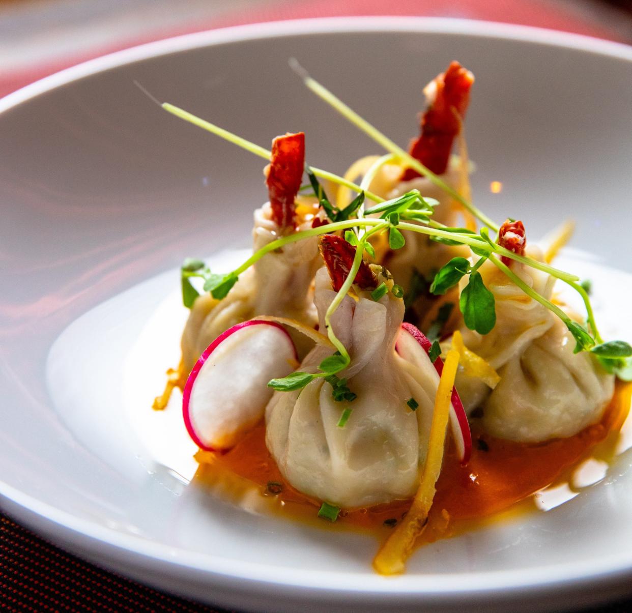 Chef David Burke's lobster dumplings. The New York star chef plans to open a restaurant in Lake Park.