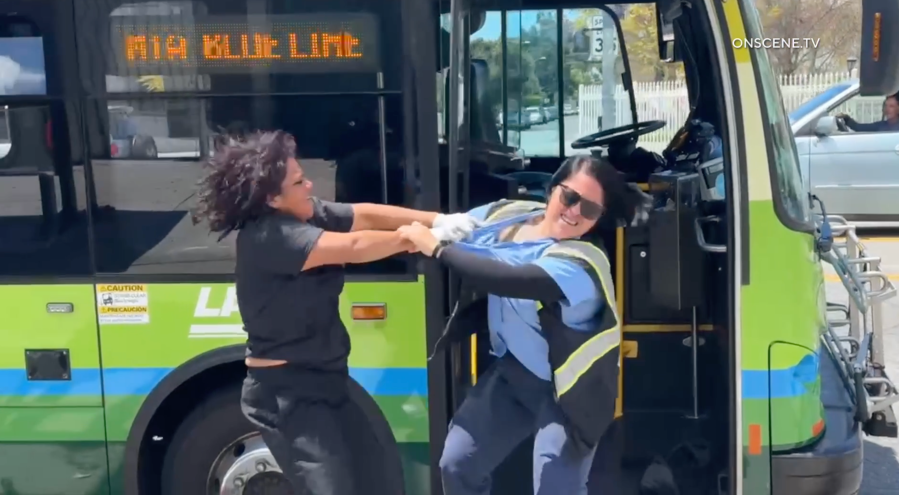 Bus driver violently attacked by homeless woman in L.A.