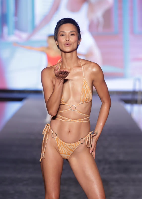 Sharina Gutierrez walks the runway during Sports Illustrated Swimsuit Show during Miami Swim Week at W Hotel Miami Beach on July 07, 2023 in Miami Beach, Florida.<p>John Parra/Getty Images</p>