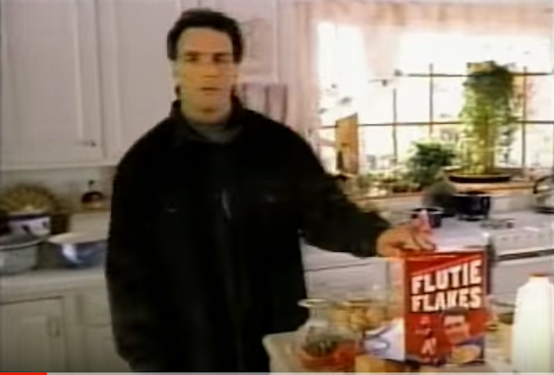 Doug Flutie in a commercial for Flutie Flakes. (Screen shot)