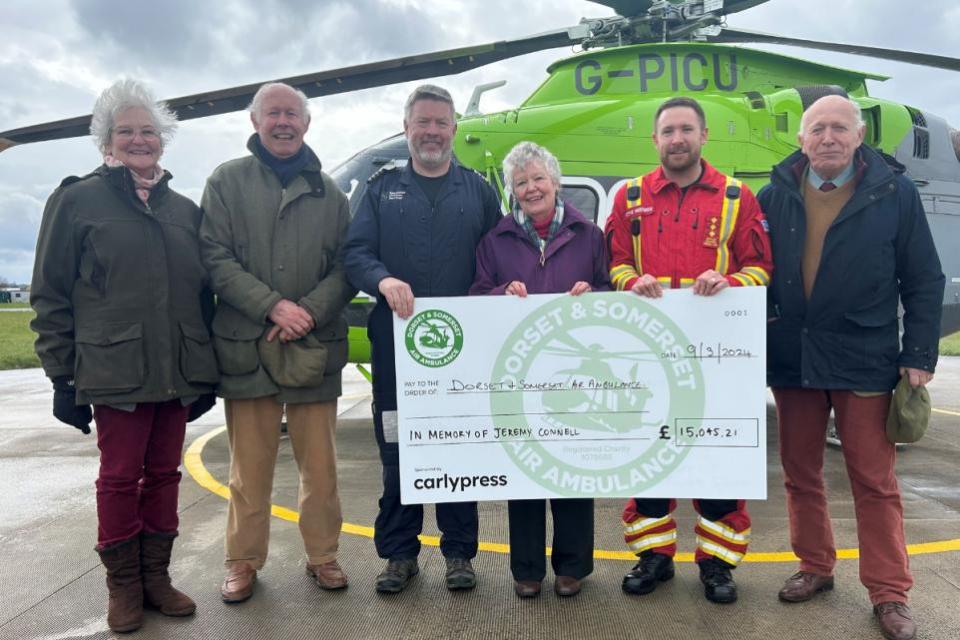 Somerset County Gazette: Dorset and Somerset Air Ambulance was delighted with the contribution made by the late Jeremy