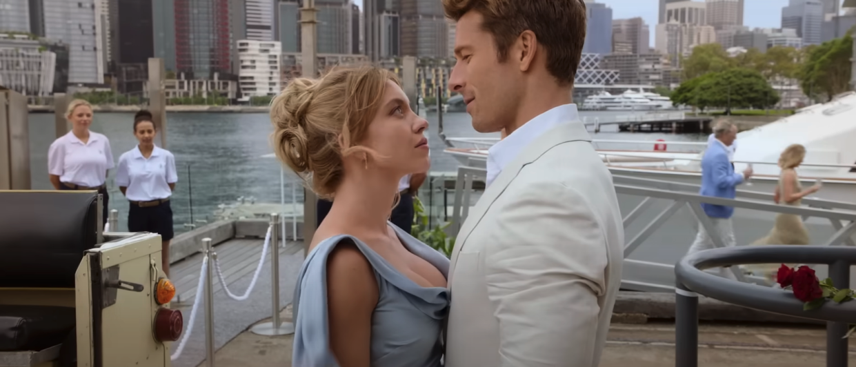  Sydney Sweeney and Glen Powell in Anyone But You. 