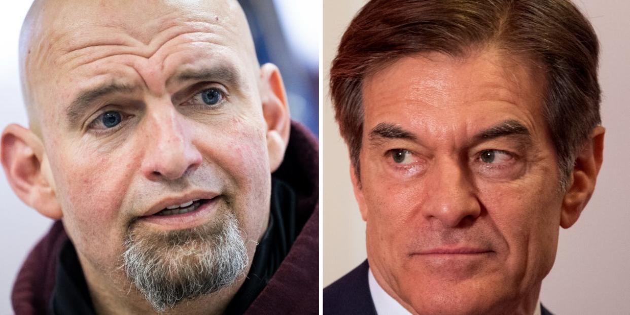 Democratic candidate Lt. Gov. John Fetterman and Republican candidate Dr. Mehmet Oz.