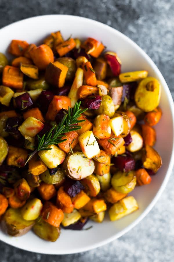 29) Rosemary Roasted Root Vegetables