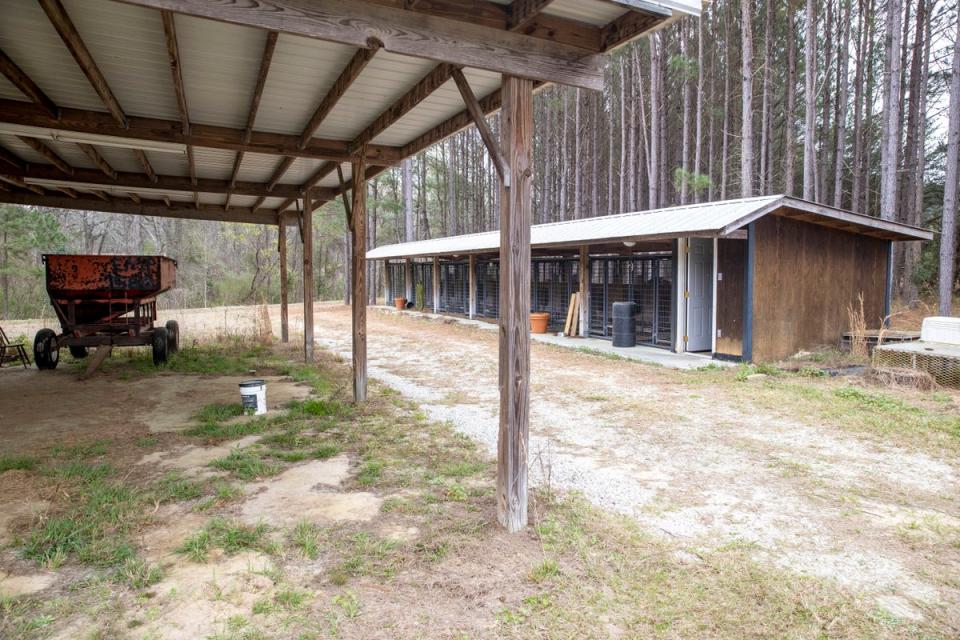 The dog kennels where Maggie and Paul were murdered (AP)