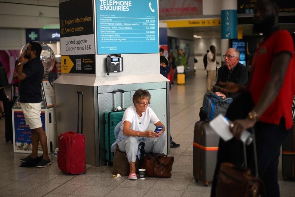 Delays and cancellations at Gatwick on Tuesday (AFP)