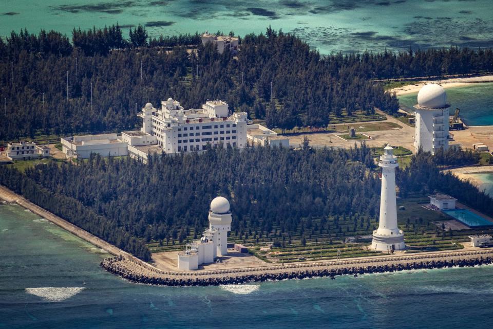 Military base Cuarteron Reef in the Spratly Islands South China Sea