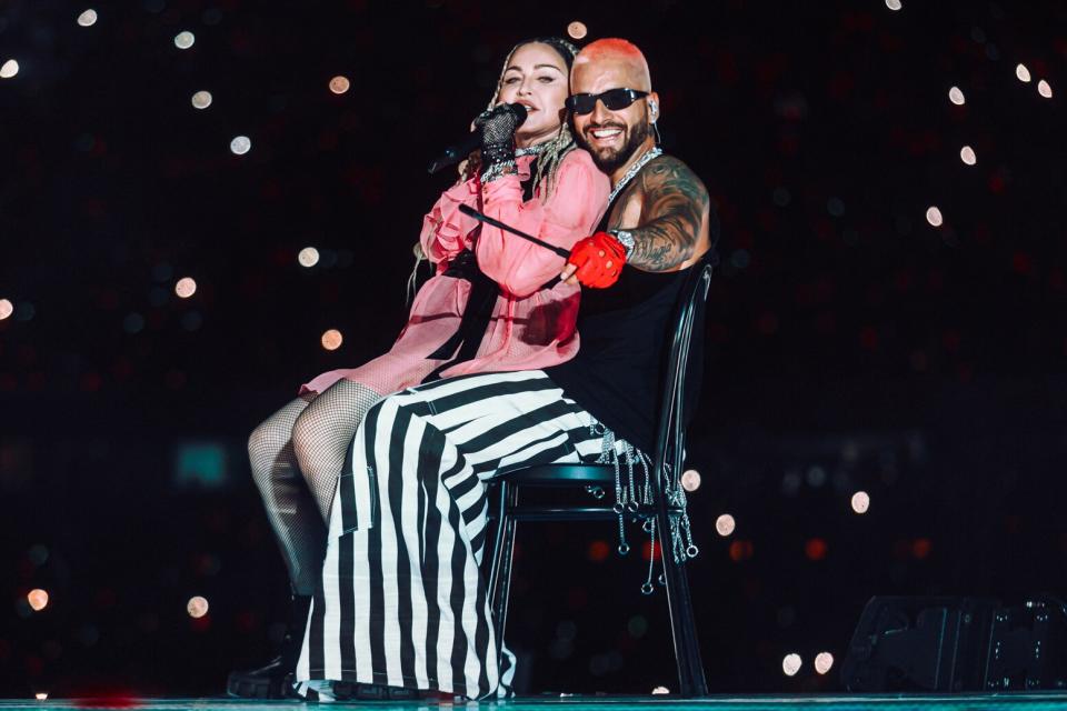 Watch Madonna Give Maluma a Lap Dance at His Hometown Medallo En El Mapa Stadium Concert Photo Credit is Phraa