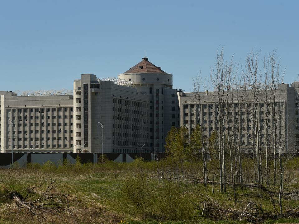 An exterior view of a pre-trial detention center outside of St. Petersburg, Russia, on May 25, 2020.