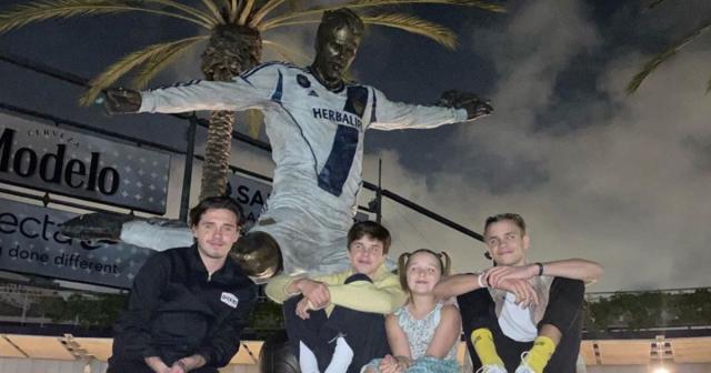 David Beckham Reveals Family Tribute on His L.A. Statue as All 4 Kids See It  for the First Time