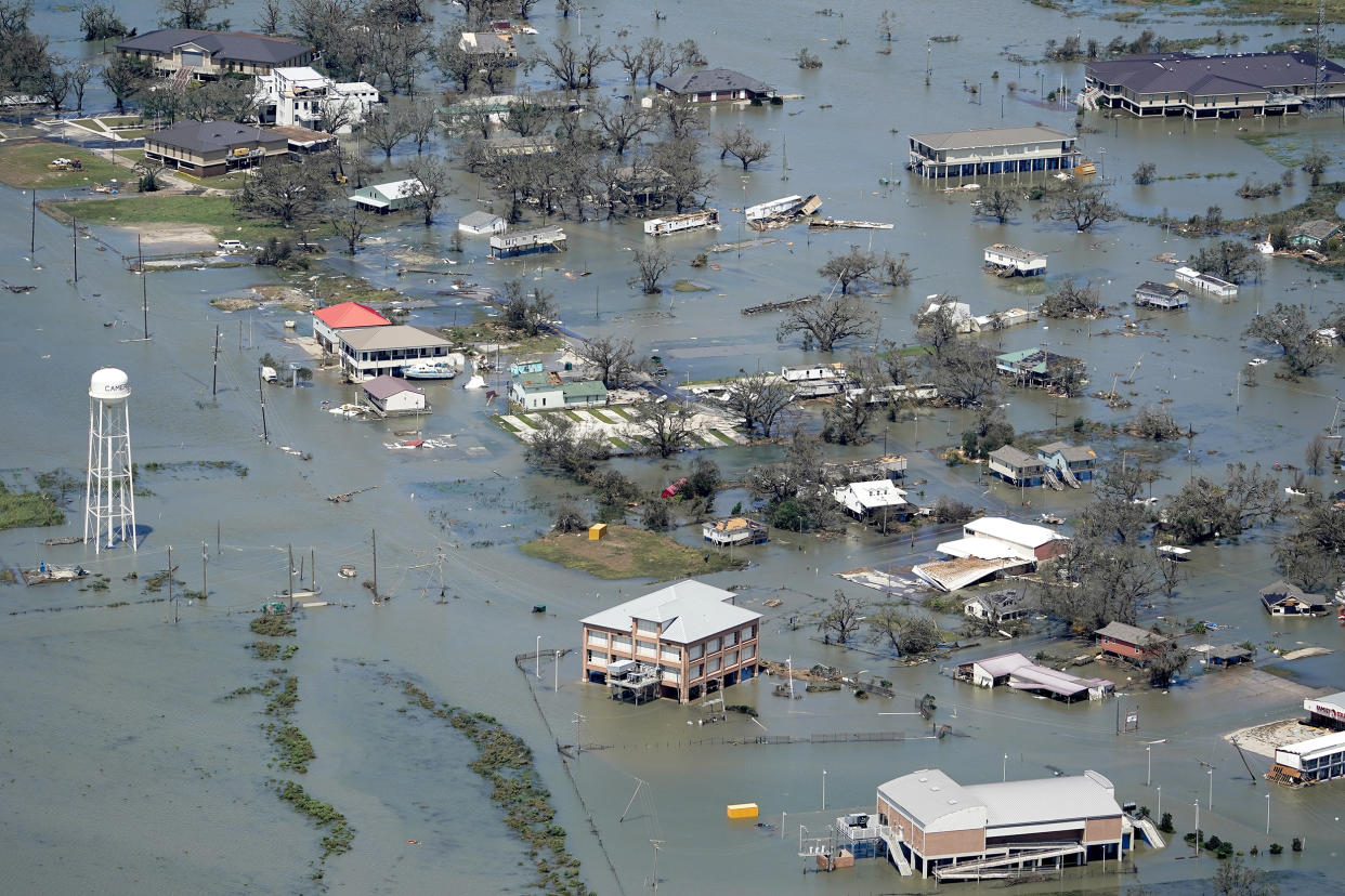 Hurricane Laura wiped out homes and businesses in and around Lake Charles in 2020. (David J. Phillip / AP file)