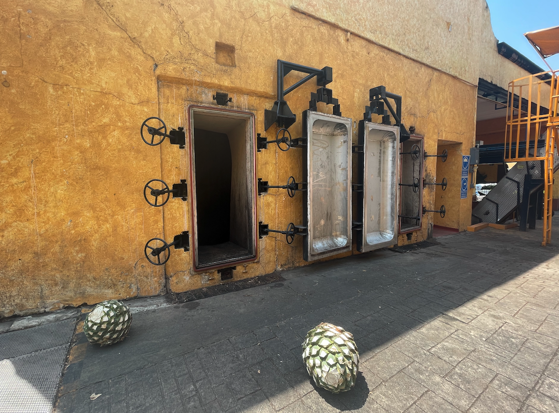 In the tequila-making process, large ovens are used to cook down the 
