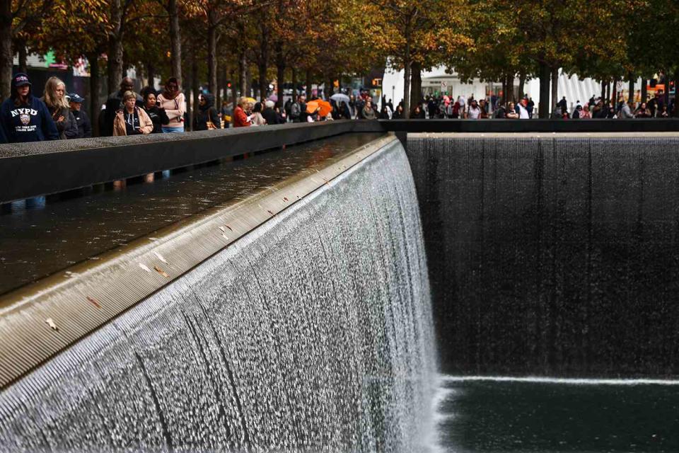 <p>Jakub Porzycki/NurPhoto via Getty Images</p> View of the Memorial Pool at the National 9/11 Memorial in New York City, United States on October 23, 2022. 