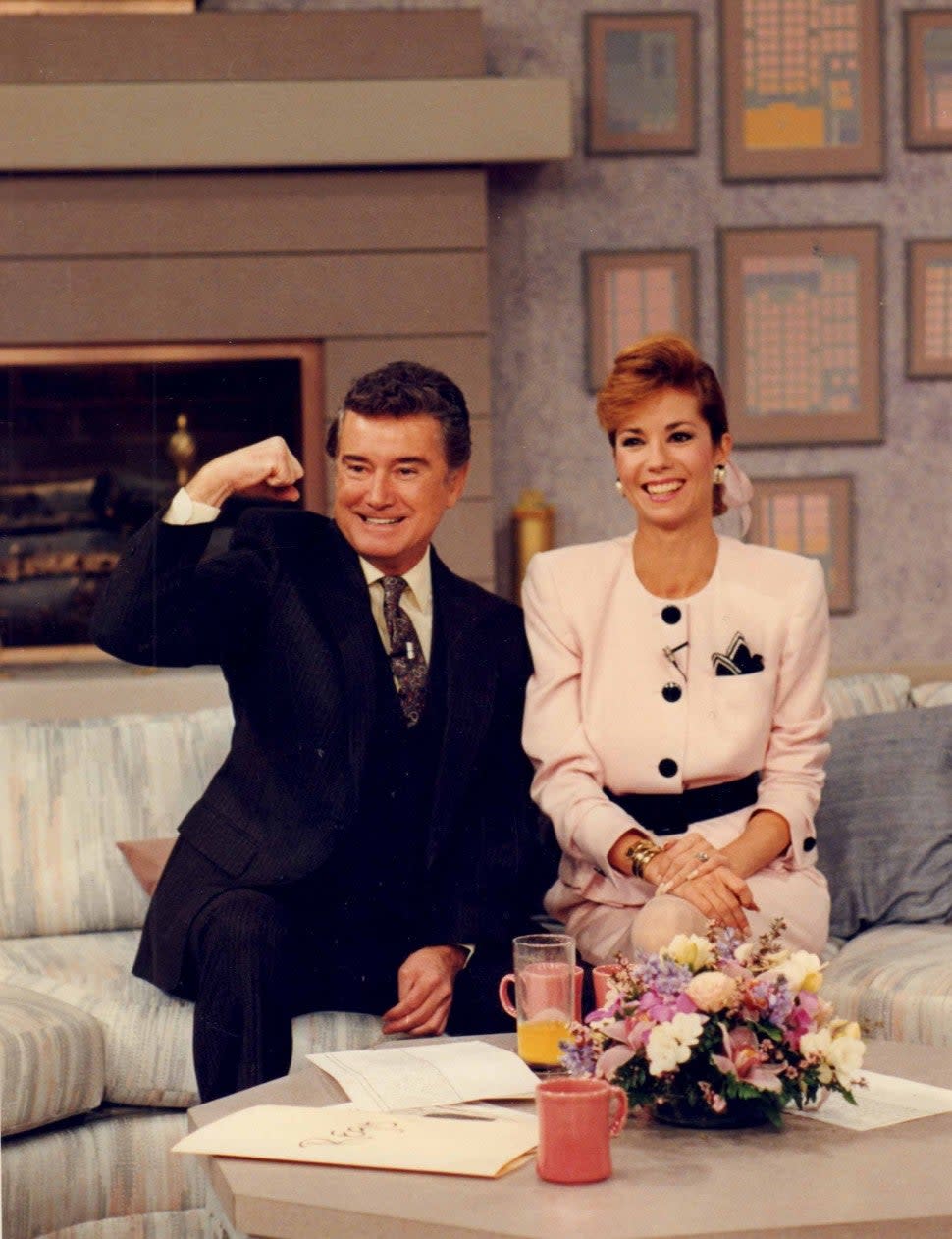 Regis Philbin and Kathie Lee Gifford on the set of 