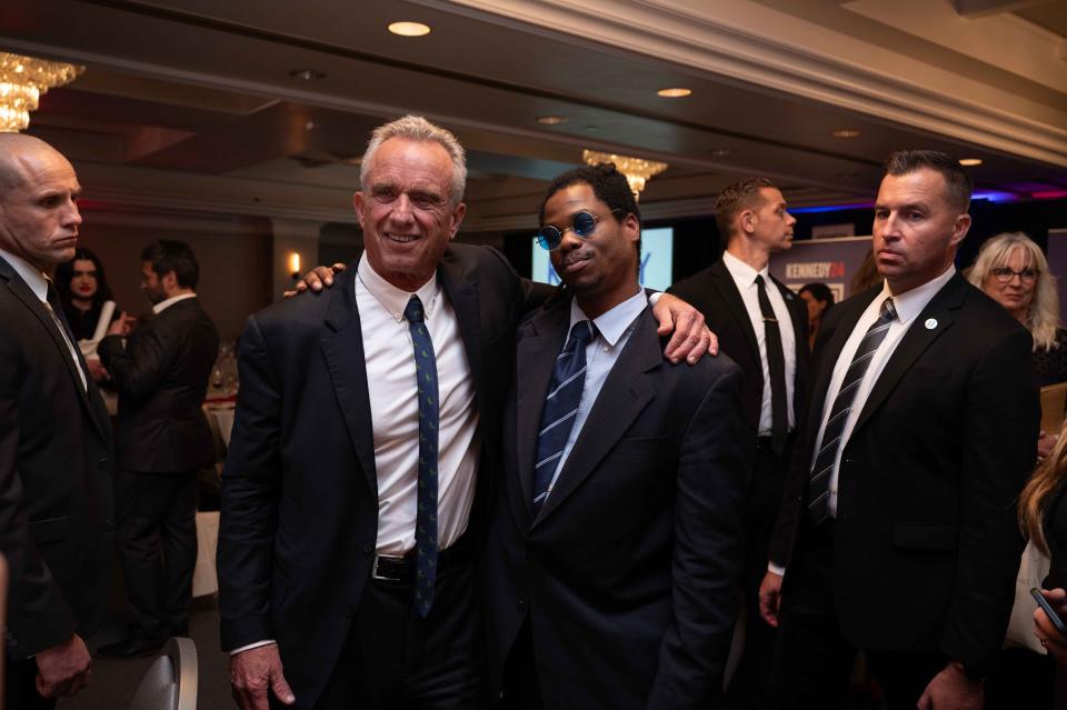 Los Angeles native Romeo Keyes, right, met independent U.S. presidential candidate Robert F. Kennedy Jr., at his 70th birthday party earlier this year and plans to support him in November.