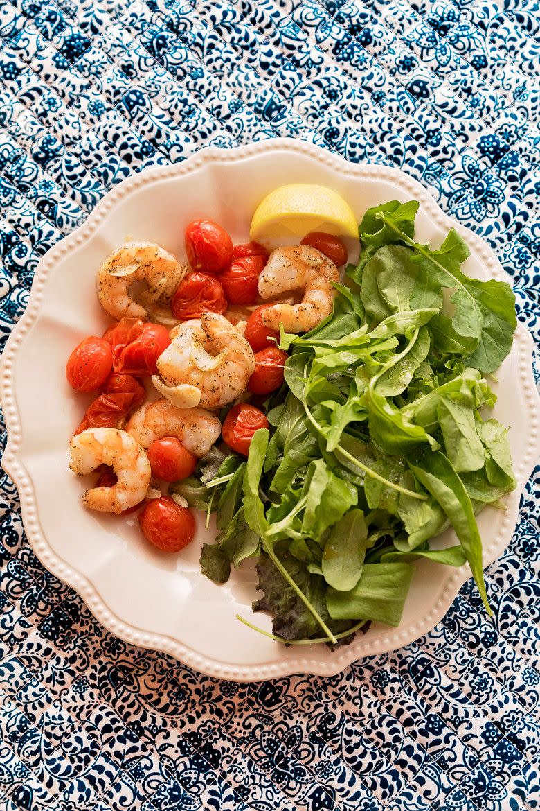 Shrimp and Tomatoes Sheet Pan Dinner