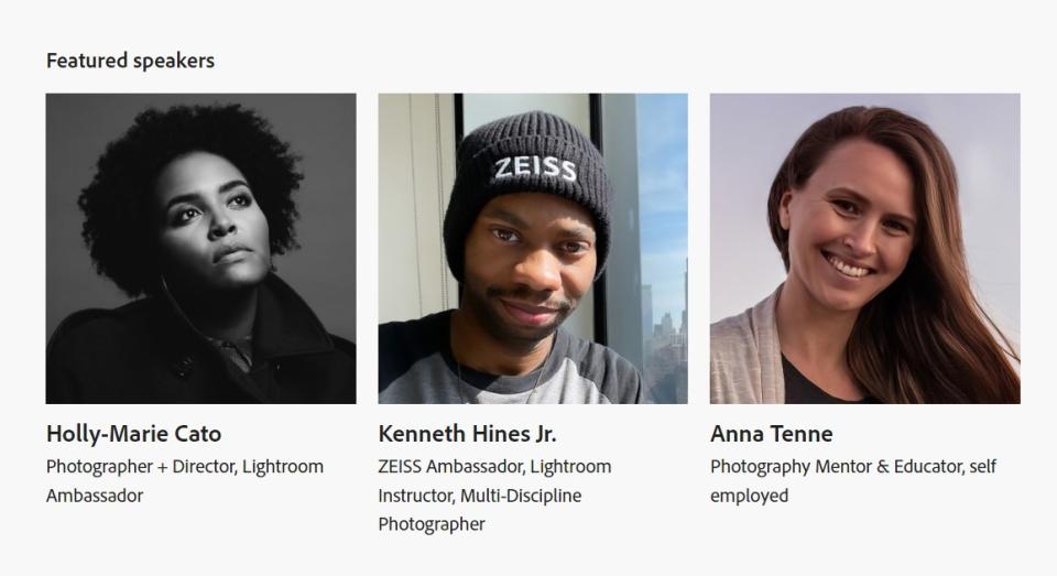 Three speakers at Adobe Max 2023