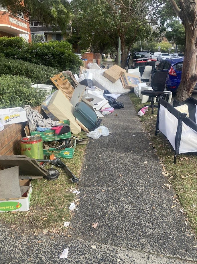 Dee Why rubbish pile