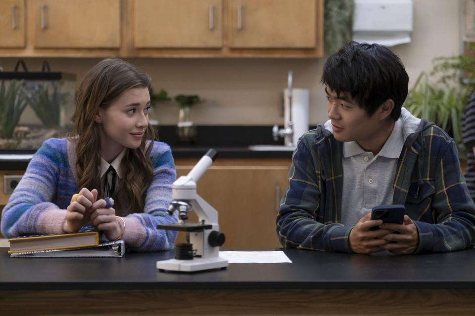 Sydney Taylor, left, and Ben Wang in a scene from ‘American Born Chinese’ (Disney+)