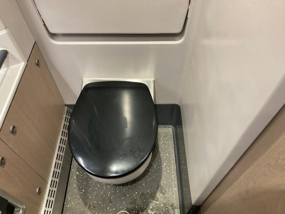 A train bathroom.