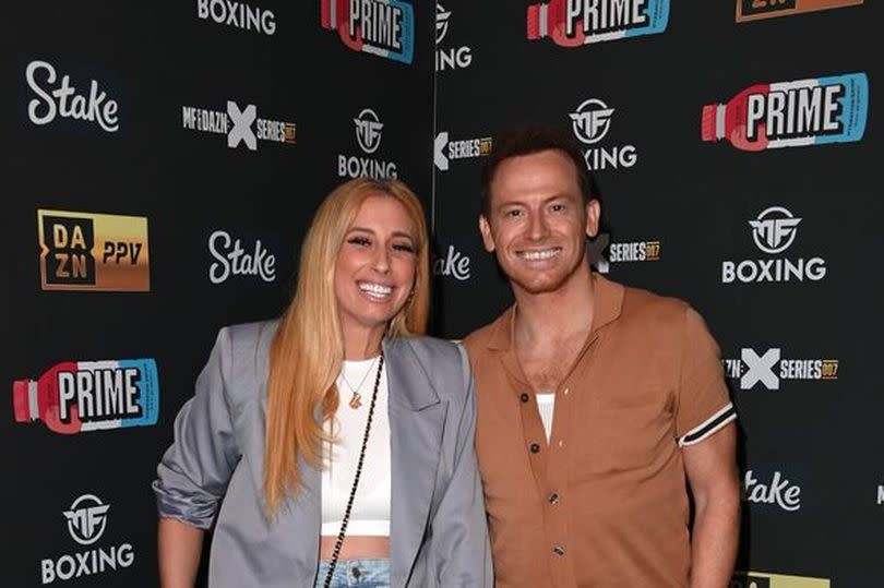 LONDON, ENGLAND - MAY 13: Stacey Solomon and Joe Swash attend the KSI v Joe Fournier MF & DAZN: X Series 007 event at Wembley Arena on May 13, 2023 in