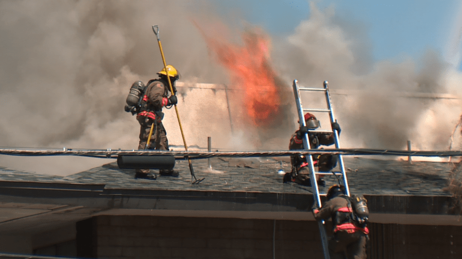 Krystal Griep said she and her three children watched their apartment get destroyed Wednesday, July 3, 2024 afternoon during a fire near Desert Inn Road and Maryland Parkway. (Krystal Griep)