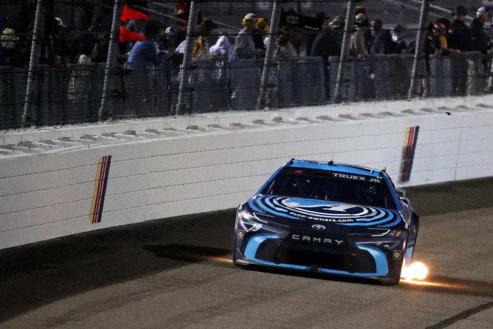 Mar 31, 2024; Richmond, Virginia, USA; NASCAR Cup Series driver Martin Truex Jr. (19) during the Toyota Owners 400 at Richmond Raceway.