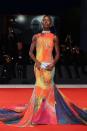 <p>Turner-Smith looked statuesque in a multicoloured Christopher John Rogers dress topped with a diamond choker necklace. </p>