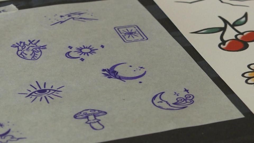Six artists from the province each created a sheet of eclipse-themed tattoo designs for the event. 