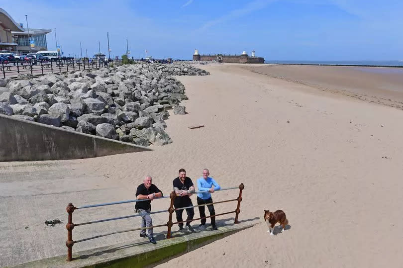 New Brighton beach pictured David Wilkie, Daniel Davies and Sean Martin