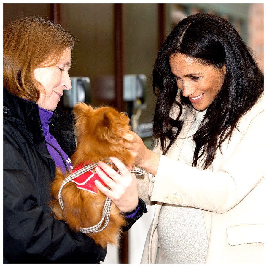 梅根（右）和伊莉莎白二世女王都是愛狗人士。（翻攝自sussexroyal IG）