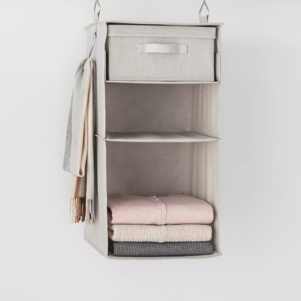 4) 3-Shelf Hanging Fabric Storage Organizer